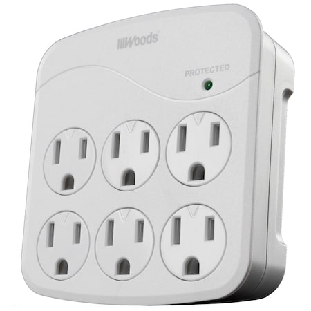 Southwire Outlet Tap, Surge, 6 Outlet(s) White 41076